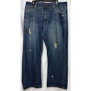 Flypaper Mens Distressed Jeans 38x30 (Measures 37x29) Straight Denim